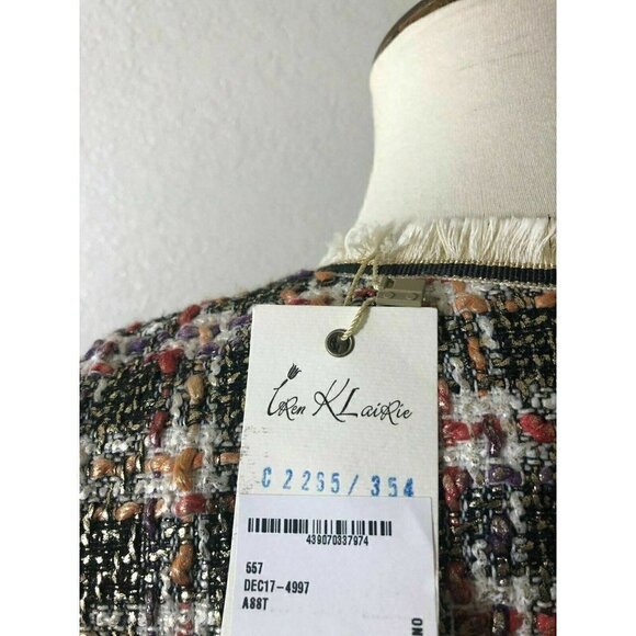 Iren Klairie Womens Metallic Multi color Sleeveless Tweed Shift Dress Size 40 - Picture 6 of 11